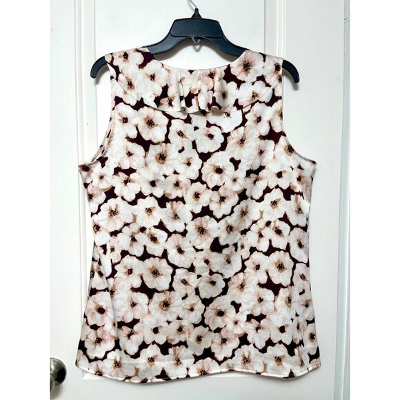 Banana Republic Womens Ruffled Sleeveless Blouse in Floral Print Size L - Picture 5 of 8
